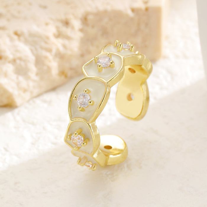 Wholesale Colorful zircon flower cartoon adjustable ring