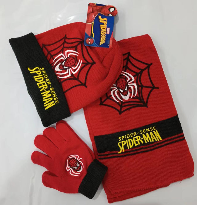 Wholesale Wool Children Embroidery Warm Red Hat Scarf Gloves JDC-FH-Baon003