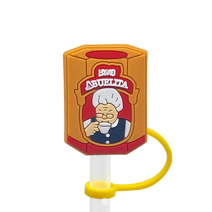 Wholesale Cartoon Mexico Series Silicone Dustproof Straw Plugs JDC-SCR-KuaJi015
