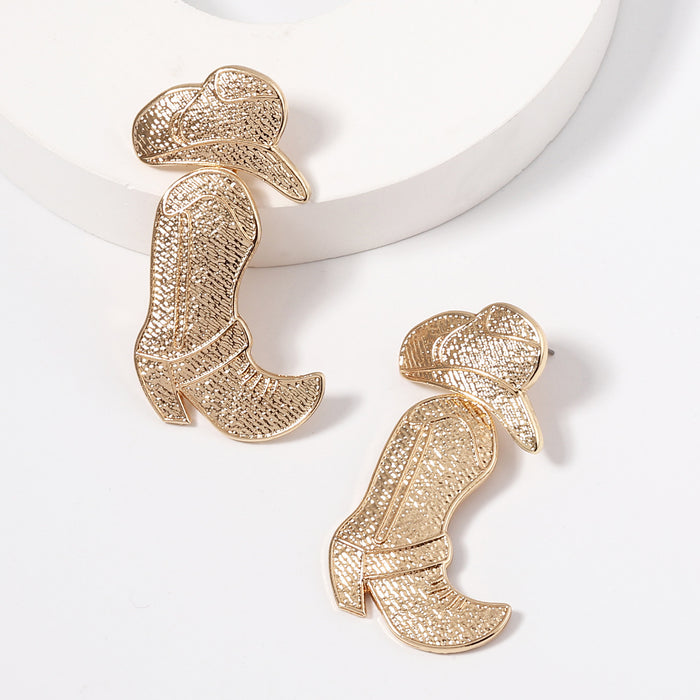 Wholesale Boots Alloy Earrings Geometric Pattern Hat Earrings Versatile Earrings