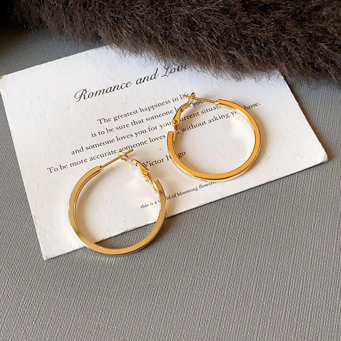 Wholesale Plain Hoop Round Earrings Fashion Temperament Earrings