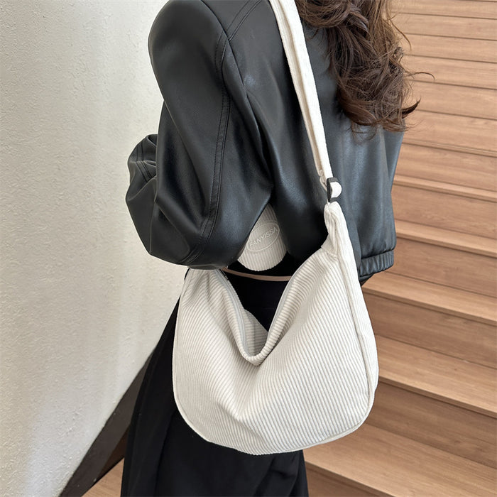 Wholesale New shoulder bag, corduroy, versatile for commuting, large capacity crossbody bag