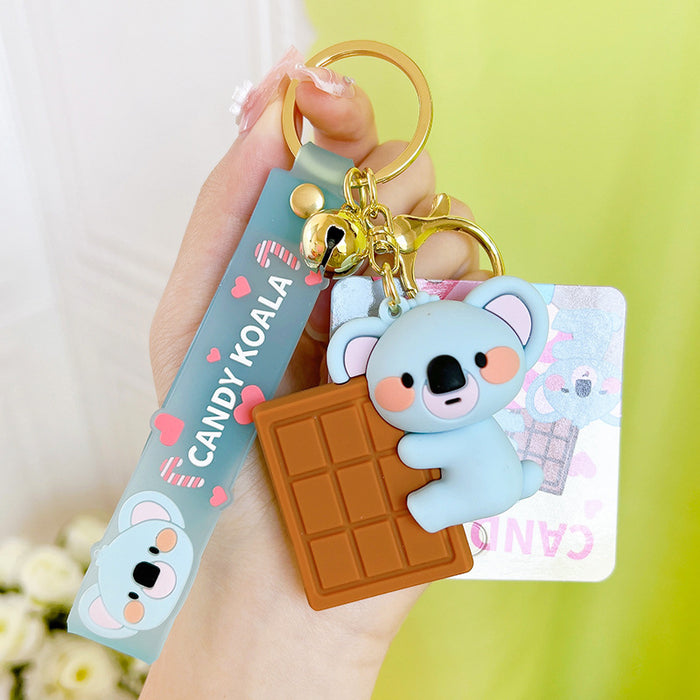 Wholesale Candy Koala Keychain Girl's Exquisite Key Pendant Cute Schoolbag Hanging Doll Key Chain