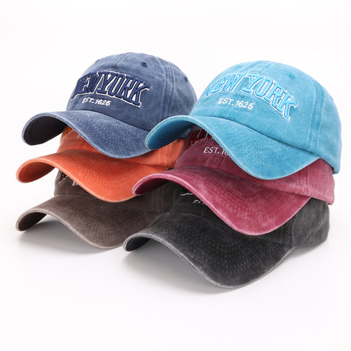 Wholesale Washed cotton hat embroidered baseball cap duckbill cap sun hat embroidered baseball sun hat
