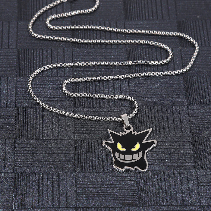 Wholesale Cartoon Genggui Titanium Steel Necklace Personalized Street Pendant with Jewelry Neck Chain