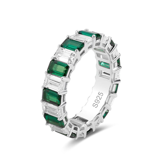 Wholesale Diamond Ring Single Wear Stacked Wear Emerald Diamond Ring