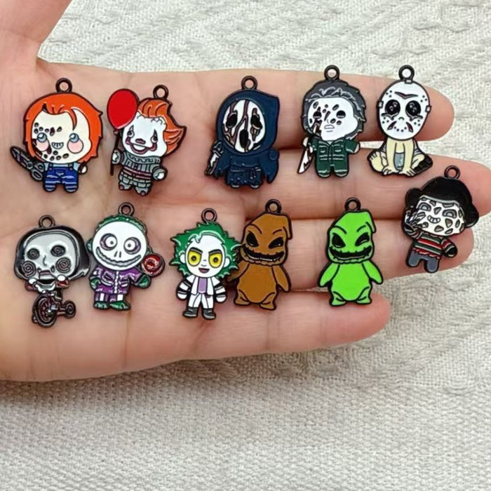 Wholesale 10pcs  Series Monster DIY Alloy Drip Pendant Keychain Earrings Bag Charm