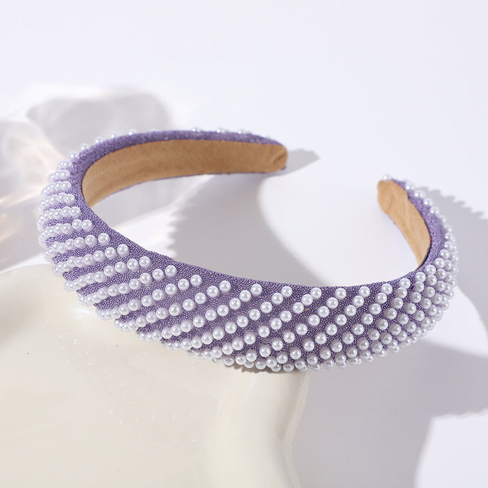 Wholesale Twill pearl headband,  fashionable and versatile,  face washing headband,  elegant hair accessories