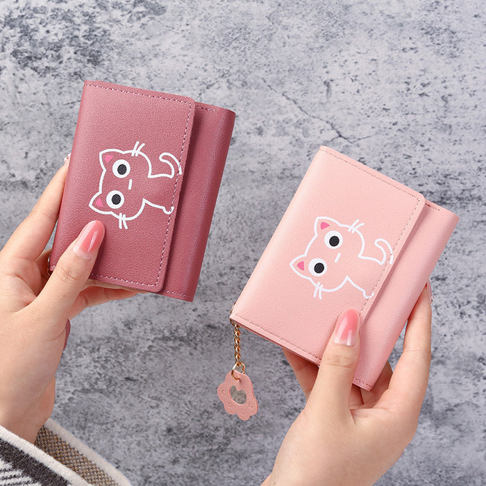 Wholesale Ancient Style Han Element Short Wallet in Pink PU - Multifunctional Card Holder Fashion Accessory