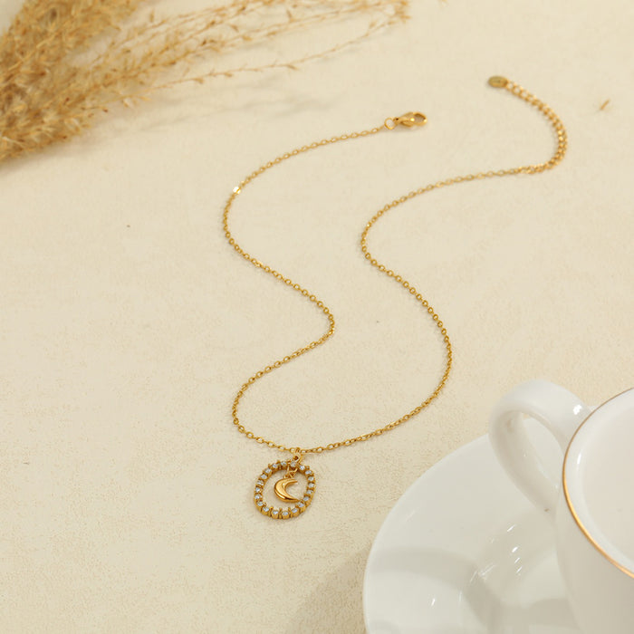 Wholesale Retro geometric stainless steel pendant necklace