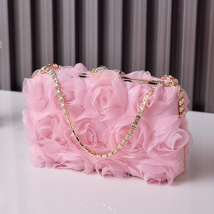 Wholesale Chiffon Flower Evening Bag Handbag JDC-HB-YiX005