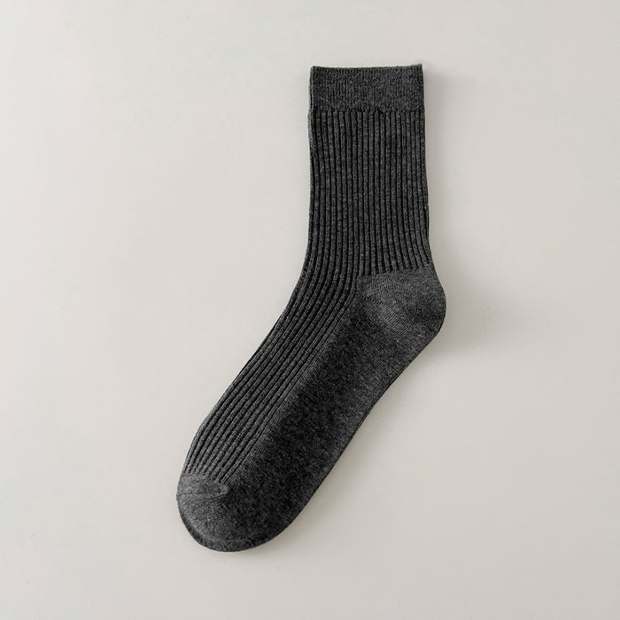 Wholesale Socks men's mid length socks solid color cotton socks men's classic sports socks long socks