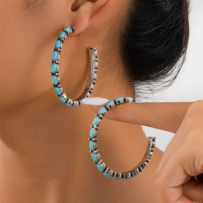 Wholesale Retro Geometric Circle Cactus Earrings