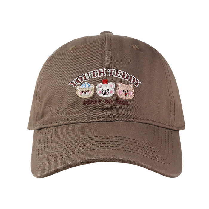 Wholesale Embroidered baseball cap, sweet and versatile, new wide brimmed duckbill cap for couples