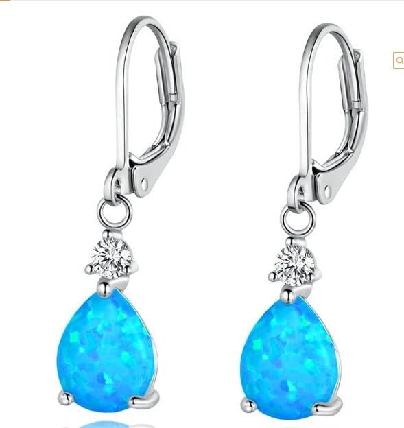 Wholesale Water Drop Opal Pendant Copper Earrings JDC-ES-JuC002
