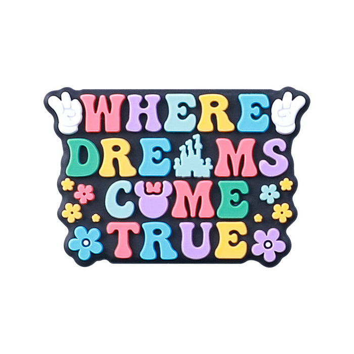 Wholesale 20PCS Creative Cartoon Letters Focus Beads Dream Catcher Silicone Beads JDC-BDS-RongF002