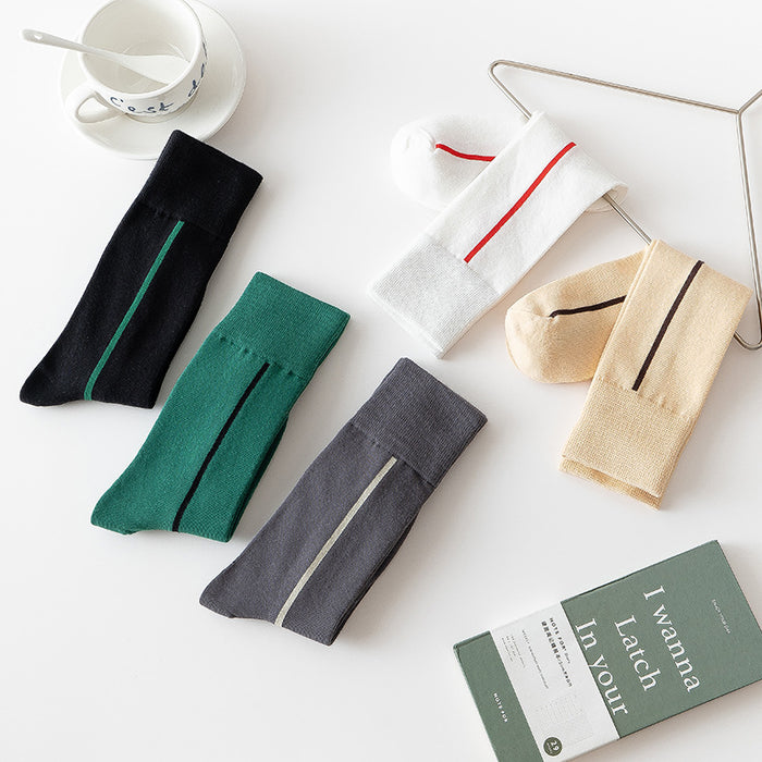 Wholesale Simple, light luxury, personalized socks, mid tube socks, cotton versatile line socks