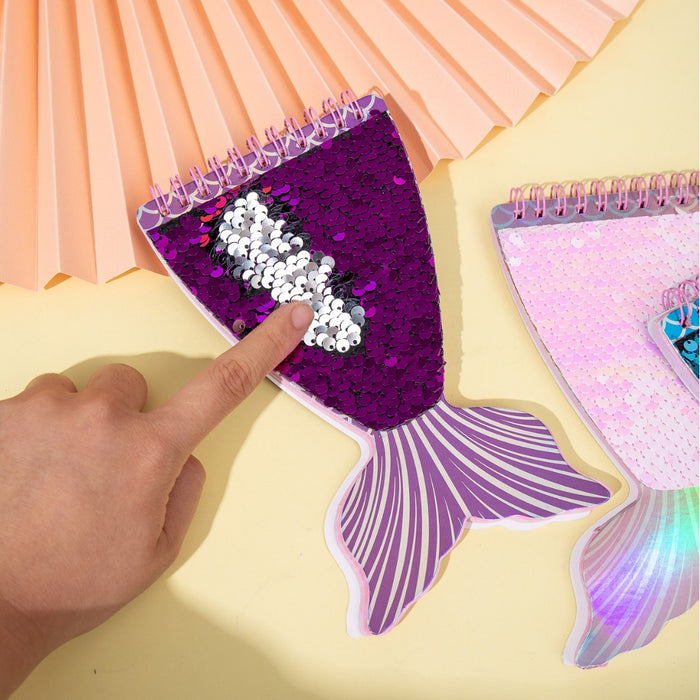 Wholesale Cartoon Loose-leaf Notepad Mermaid Tail Shell Notebook Cartoon Shape Portable Soft Copy Notepad