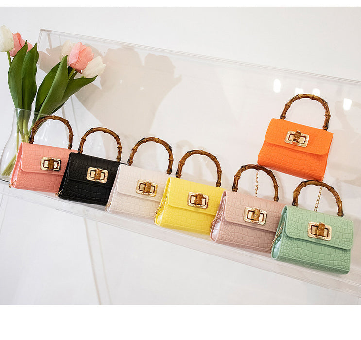 Wholesale Crocodile Pattern Bamboo Acrylic Jelly Bag Handbags Women Crossbody Bag JDC-HB-HongY003