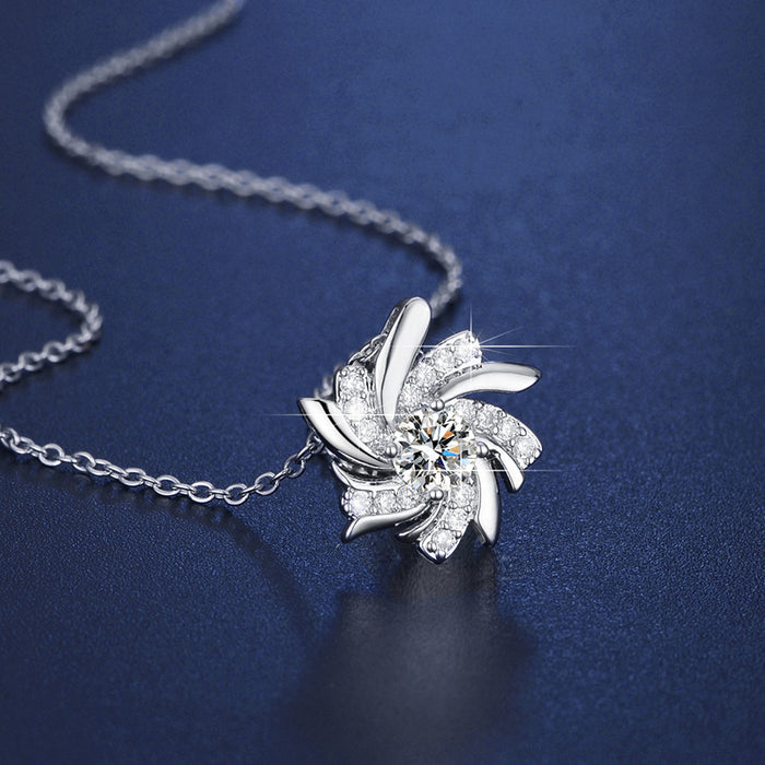 Wholesale Geometric Windmill Pendant Necklace Stylish Copper Chain Jewelry Accessory