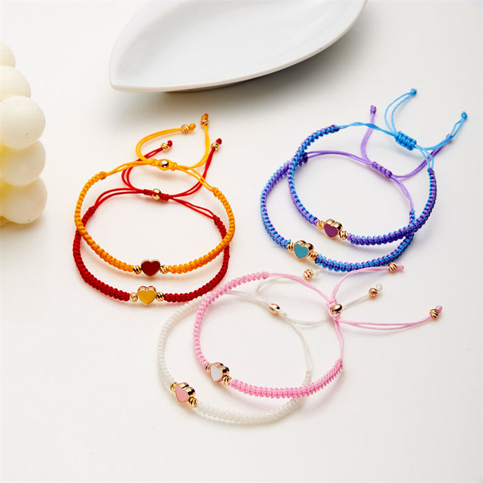 Wholesale  fashion oil dripping love hand-woven bracelet all-match