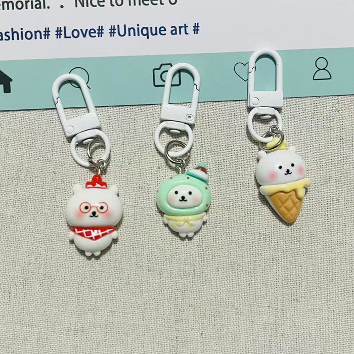 Wholesale Cute Cartoon Animal Keychain Bag Charm Resin Plastic For Student Backpacks And Girls Purses Fashion Accessory Gift
