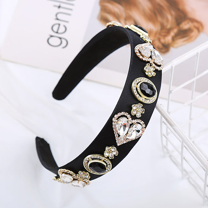 Wholesale Glass rhinestone heart-shaped headband for Valentine' s Day