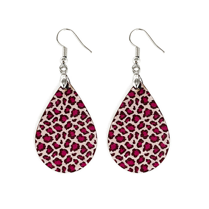 Wholesale Summer Waves Wooden Earrings Imitation Marble Printing Bohemian Lightweight Earrings