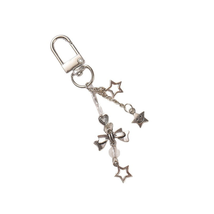 Wholesale Sweet silver star bow mobile phone chain pendant bag pendant keychain