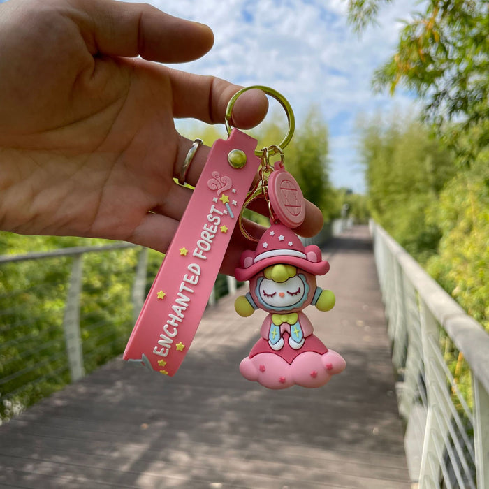 Wholesale Creative Magic Forest Keychain 3D Soft Plastic Doll Couple Backpack Pendant Decoration