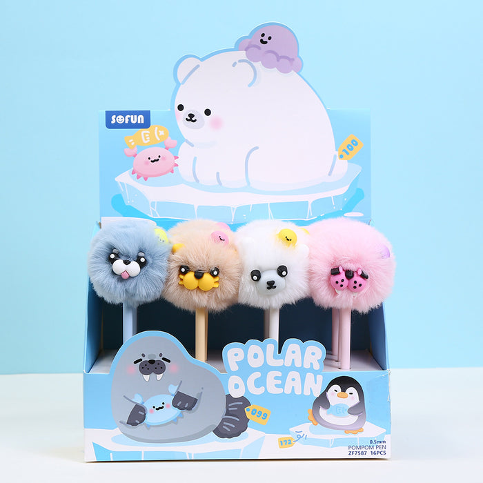 Wholesale Lamb' s Wool Pom-Pom Gel Pen