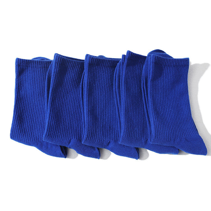 Wholesale Women's mid tube trendy socks, solid color cotton high tube basketball socks