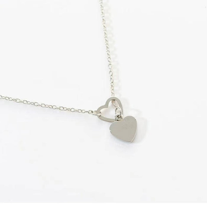 Wholesale Simple alloy hollow heart necklace mixed with neckband, pull-out heart pendant, collarbone chain, neck chain