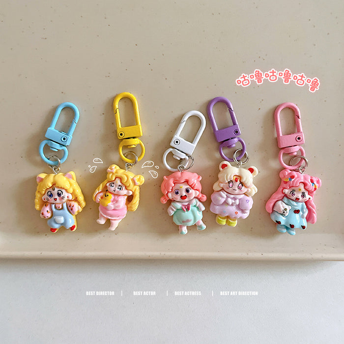 Wholesale Cute keychain pendant, student cartoon backpack ornament, backpack accessory