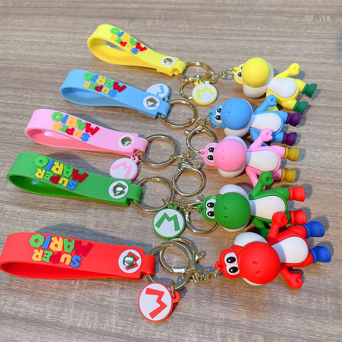 Wholesale Cartoon cute dinosaur pvc Keychain bag pendant doll ornaments car key chain