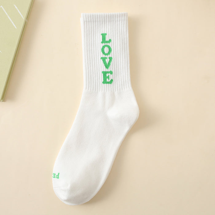 Wholesale Niche Men's Medium Socks, Alphabet Skateboarding Socks, Sports Long Socks, Women's Socks