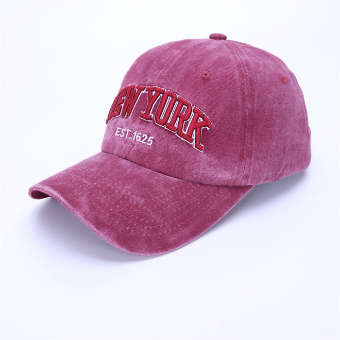 Wholesale Washed cotton hat embroidered baseball cap duckbill cap sun hat embroidered baseball sun hat