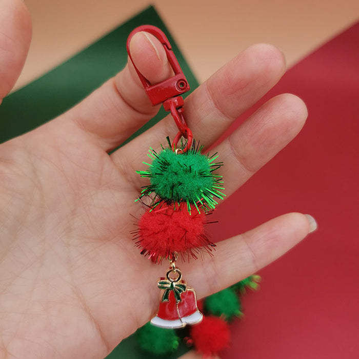 Wholesale Christmas Mobile Phone Pendant Cute  Bag Pendant Snowflake Christmas Tree Keychain Hanging Chain