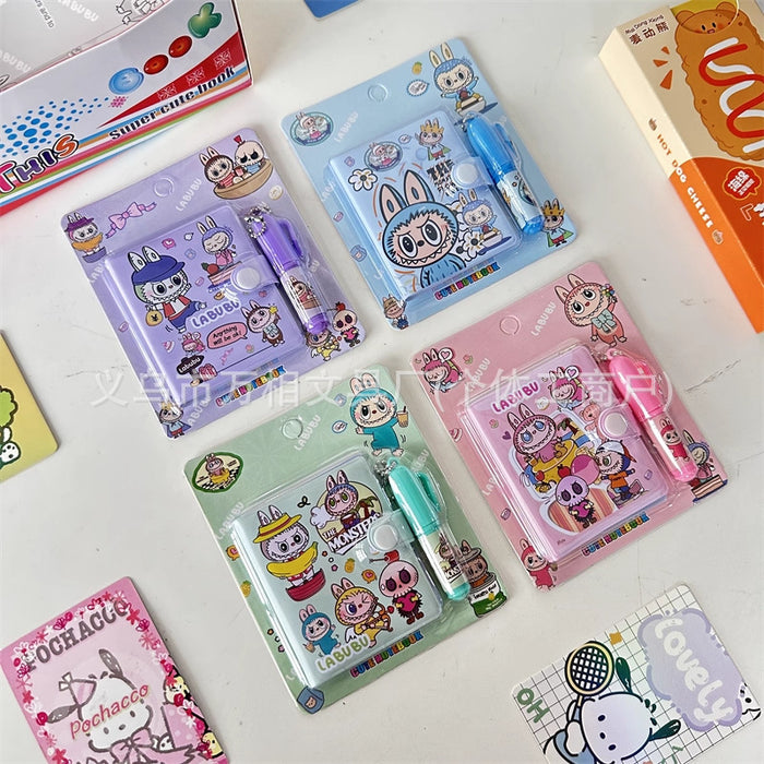 Wholesale Cute cartoon-themed portable pocket notebook with pen