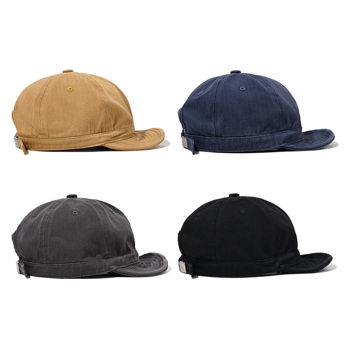 Wholesale Big head circumference hat retro washed soft top baseball cap soft brim duckbill cap short brim hat