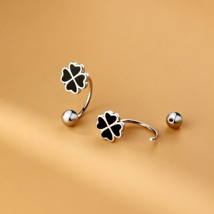 Wholesale S925 Silver Clover Earrings Trendy Elegant Distinctive Women's Earrings