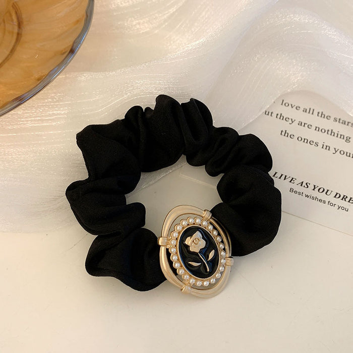 Wholesale Bow Pearl Hair Scrunchies JDC-HS-Yika004