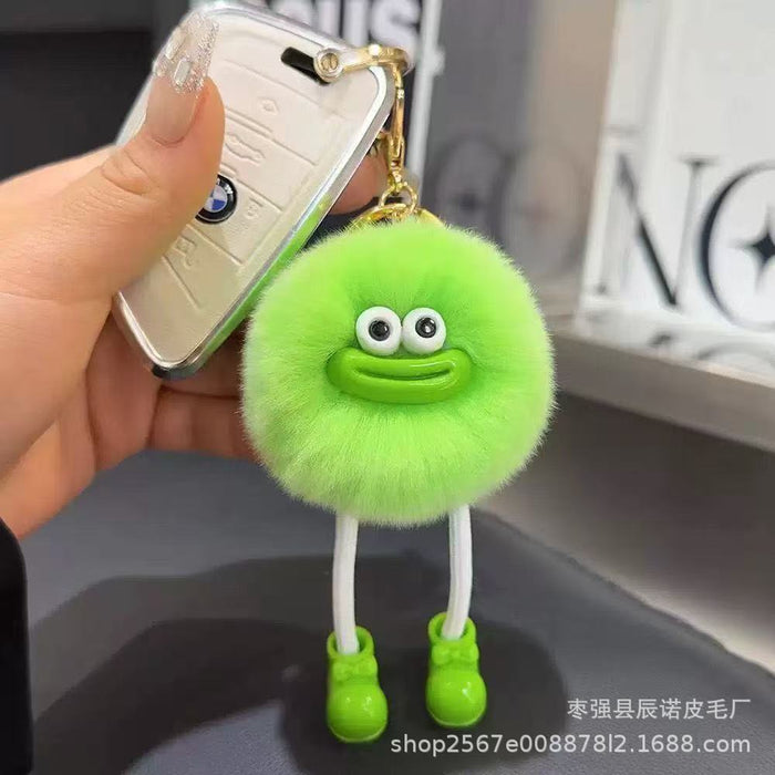 Wholesale Cute car keychain pendant plush ball bag ornament