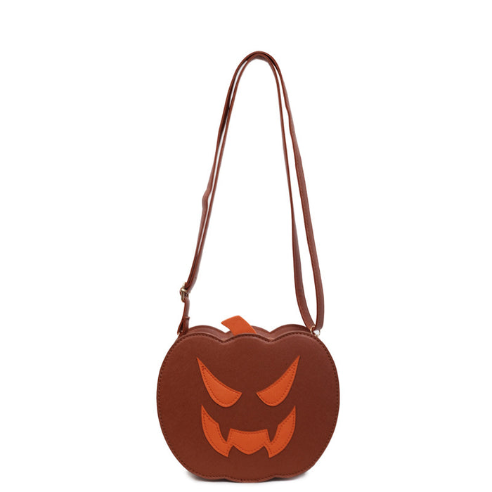 Wholesale  Pumpkin Small Round PU Crossbody Bag Trendy Street Style Fashion Accessory Gift for Women