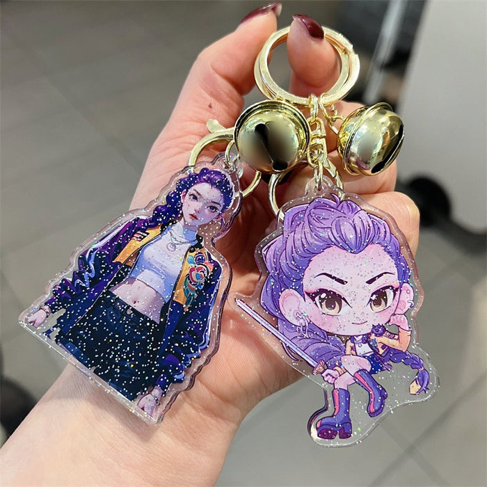 Wholesale 5 PCS KPOP Cute Cartoon Double-Sided Acrylic Keychains