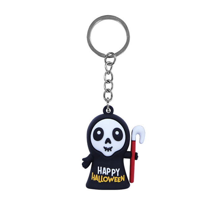 Wholesale  Pumpkin Ghost 3D PVC Keychain Doll DIY Party Bag Charm Keychain  MOQ:10