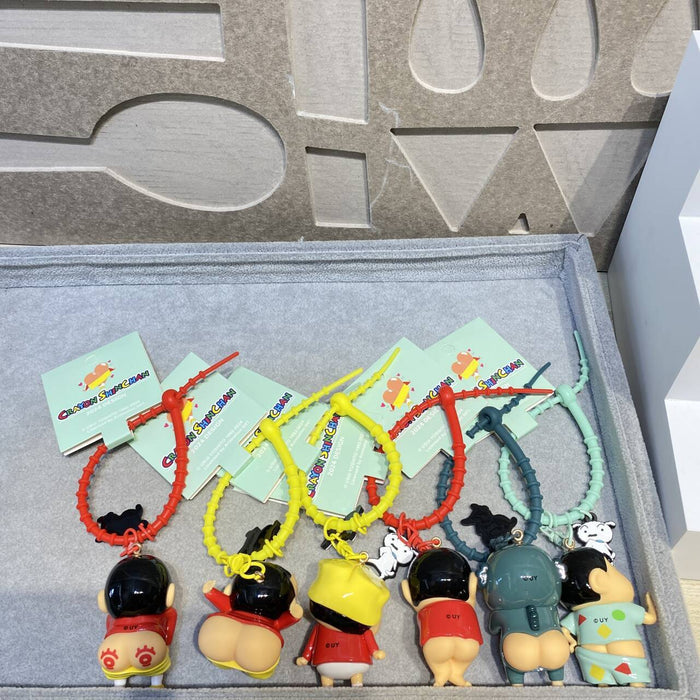 Wholesale Cartoon Generation Crayon Small Keychain Shy Funny Cute Car Bag Pendant