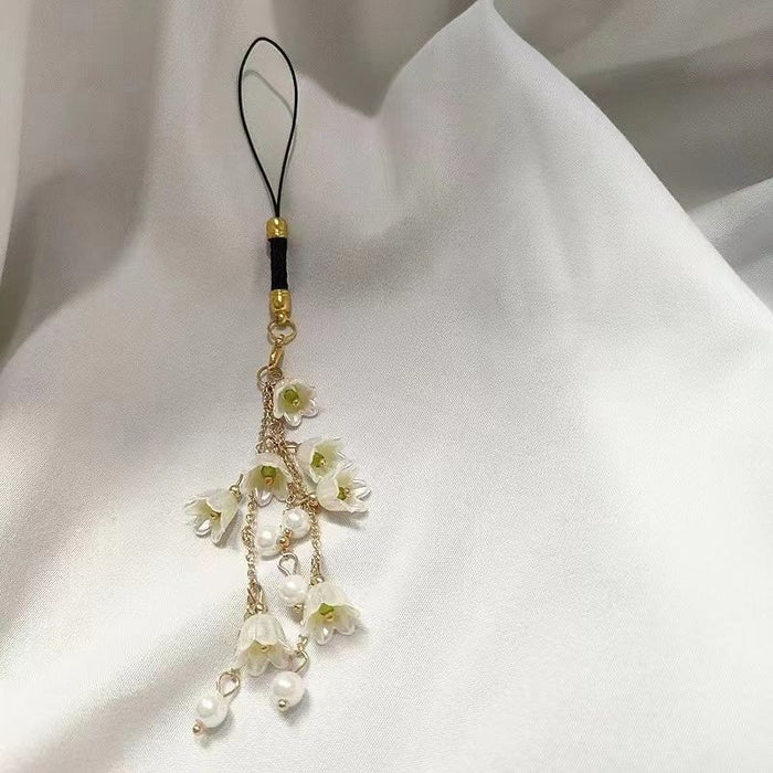 Wholesale lily orchid mobile phone chain flower mobile phone rope