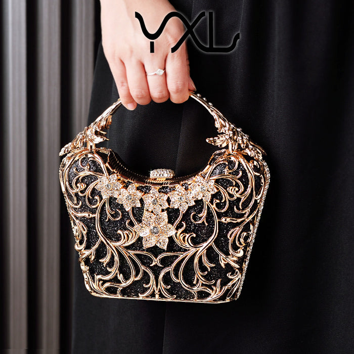 Wholesale Black Evening Bag Hollow Party Clutch Bag JDC-HB-YX012