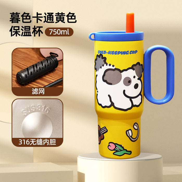 Wholesale Portable Stainless Steel Thermos for Students Drinking Straw Cup